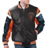Chicago bears full zip leather varsity jacket black 1