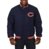 Chicago bears handmade wool varsity jacket navy 1