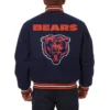 Chicago bears handmade wool varsity jacket navy 2