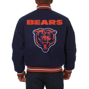 Chicago bears handmade wool varsity jacket navy 2