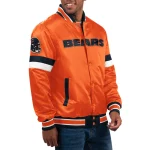 Chicago Bears Home Game Orange Satin Jacket