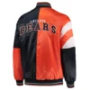 Chicago bears leader satin varsity jacket orange black 1