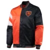 Chicago bears leader satin varsity jacket orange black 2