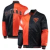 Chicago bears leader satin varsity jacket orange black 3