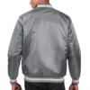 Chicago bears locker room satin varsity jacket gray 2