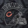 Chicago bears locker room throwback satin varsity jacket navy orange
