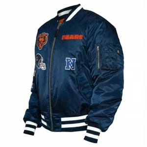 Chicago bears ma 1 bomber black jacket