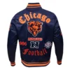 Chicago bears old english full snap satin varsity jacket navy 6 1