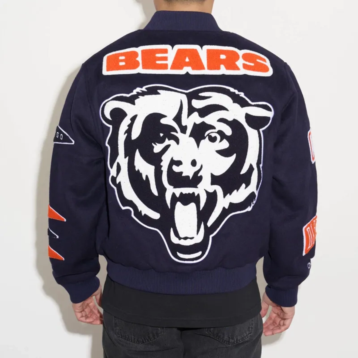 Chicago bears pennant wool varsity jacket