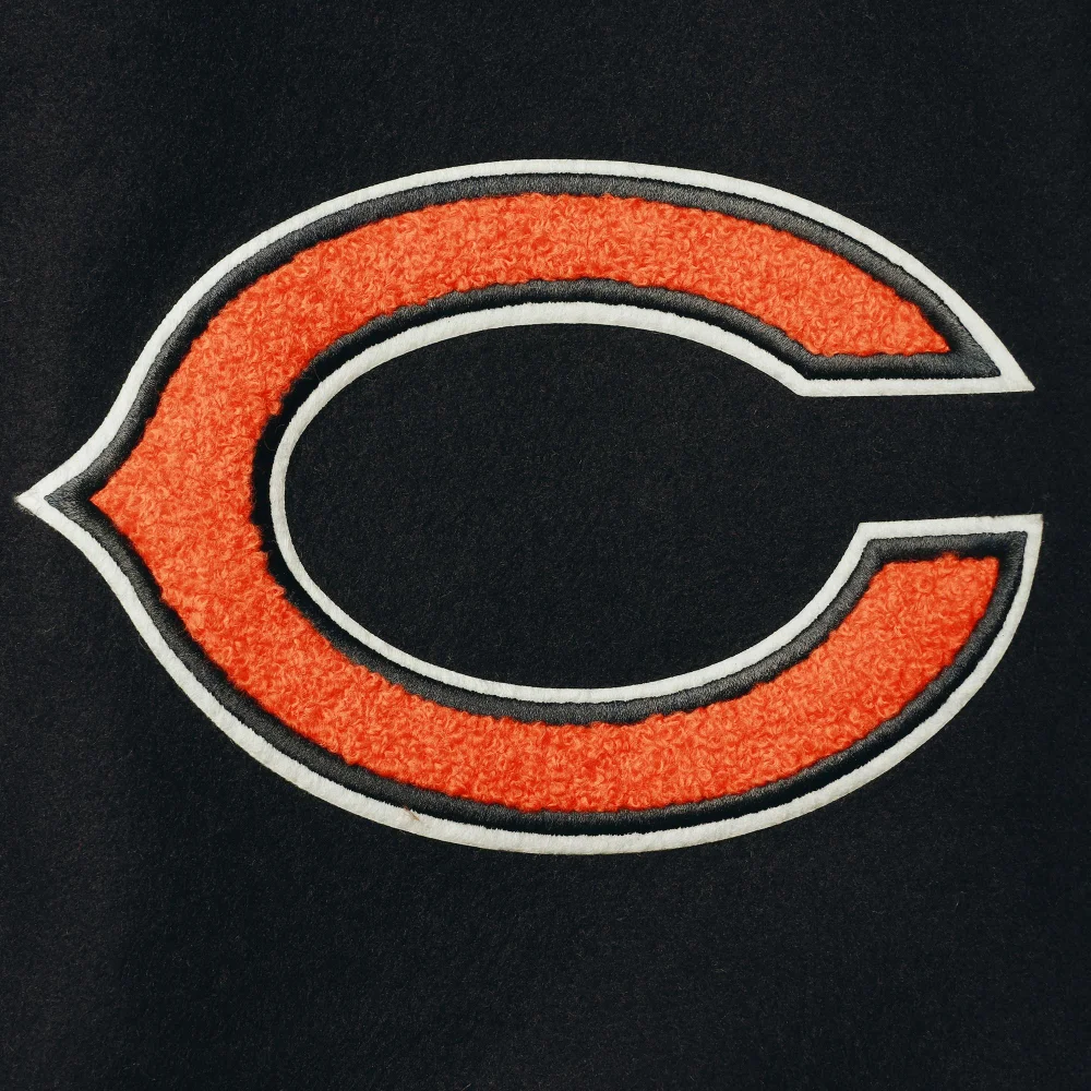 Chicago bears pro standard logo wool and leather varsity jacket 3