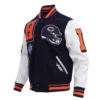 Chicago bears pro standard mashup wool and leather varsity jacket 1