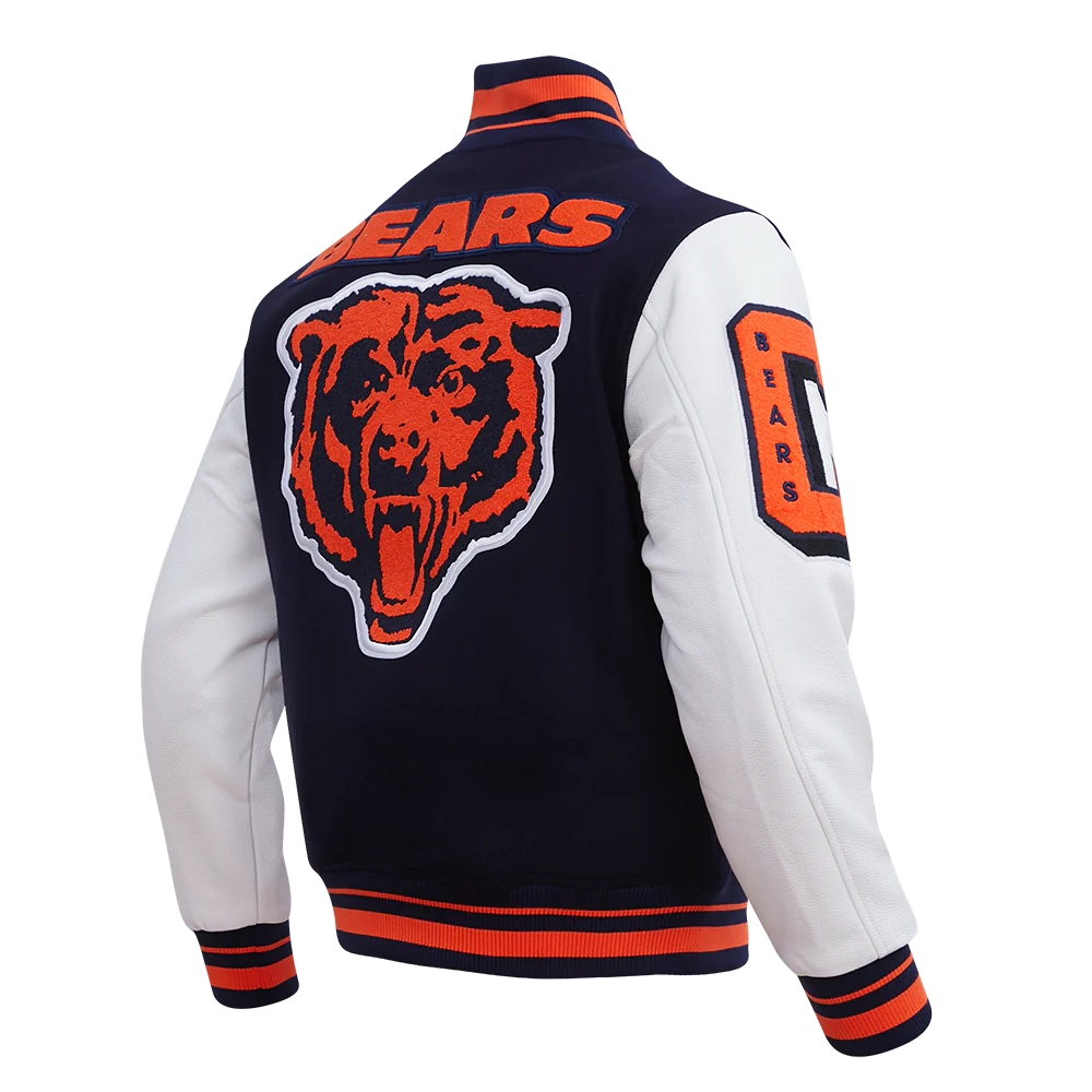 Chicago bears pro standard mashup wool and leather varsity jacket 3
