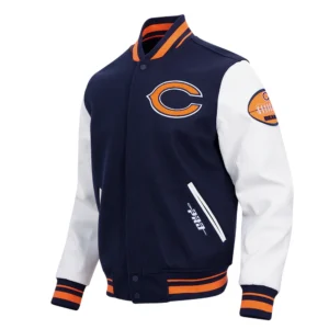 Chicago bears pro standard old english wool and leather varsity jacket 1