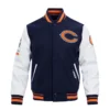 Chicago bears pro standard old english wool and leather varsity jacket 2