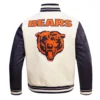 Chicago bears pro standard retro classic white and black varsity jacket 4