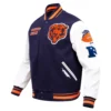 Chicago bears pro standard retro classic wool and leather varsity jacket 1