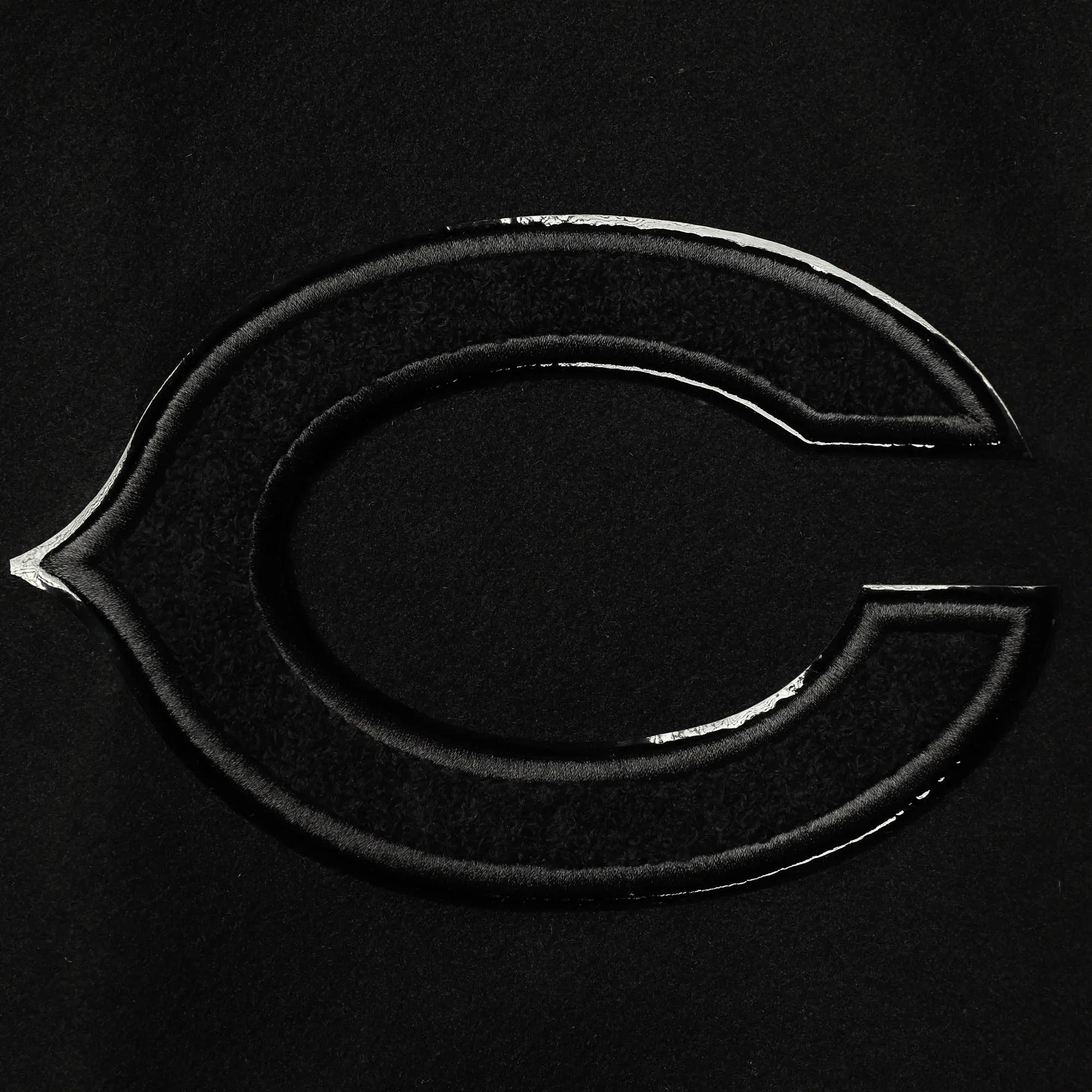 Chicago bears pro standard triple black wool and leather varsity jacket 3