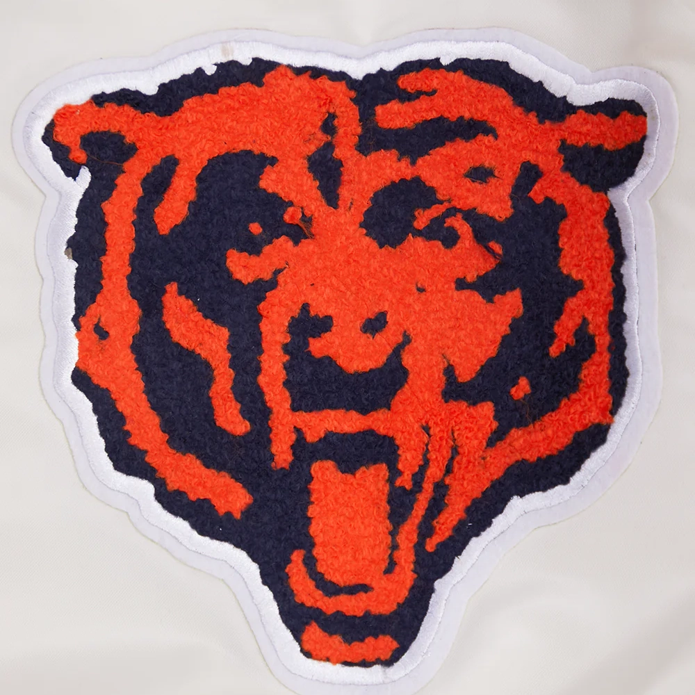 Chicago bears retro classic full snap satin varsity jacket white 2