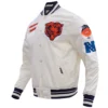 Chicago bears retro classic full snap satin varsity jacket white 6
