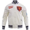 Chicago bears retro classic full snap satin varsity jacket white 7