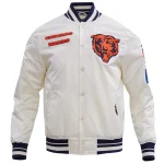 Chicago Bears Retro Classic White Satin Jacket