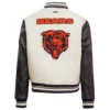Chicago bears retro classic womens satin varsity jacket white black 4