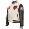 Chicago bears retro classic womens satin varsity jacket white black 6