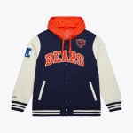 Chicago Bears Sideline Navy/Cream Hooded Jacket