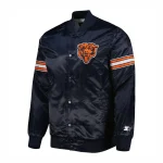 Chicago Bears Pick & Roll Navy Satin Jacket
