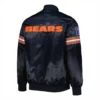 Chicago bears starter pick and roll full snap satin varsity jacket navy 3