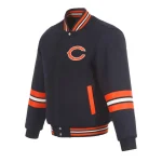 Chicago Bears Striped Navy Wool Jacket