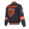 Chicago bears striped navy wool jacket