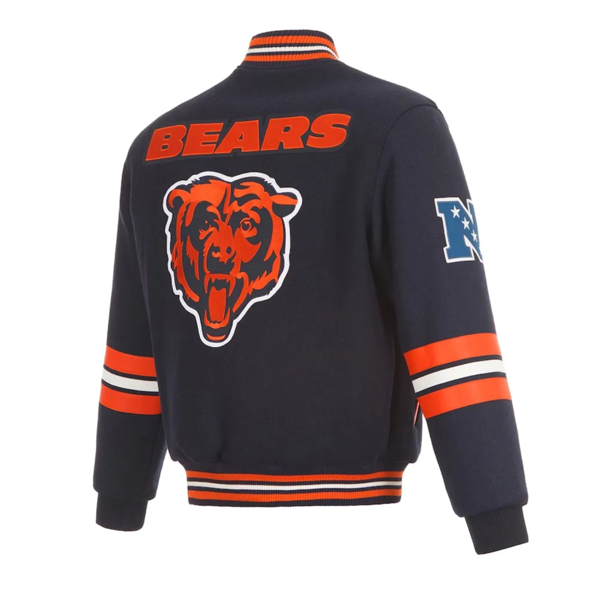Chicago bears striped navy wool jacket