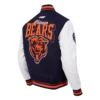 Chicago bears team badge wool and leather jacket