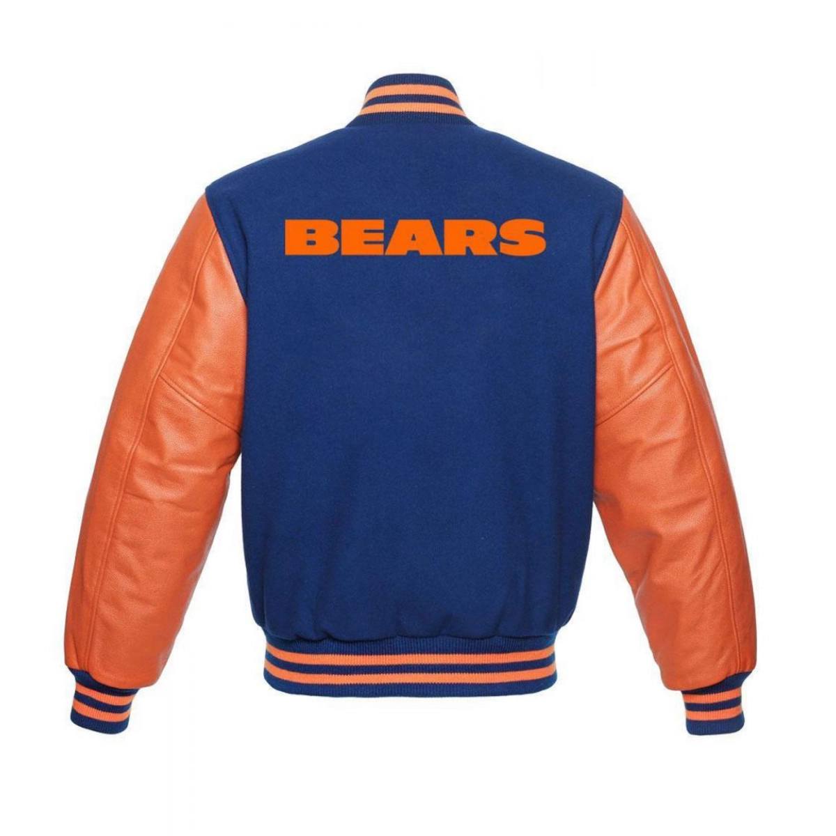 Chicago bears wool leather varsity jacket orange blue 1