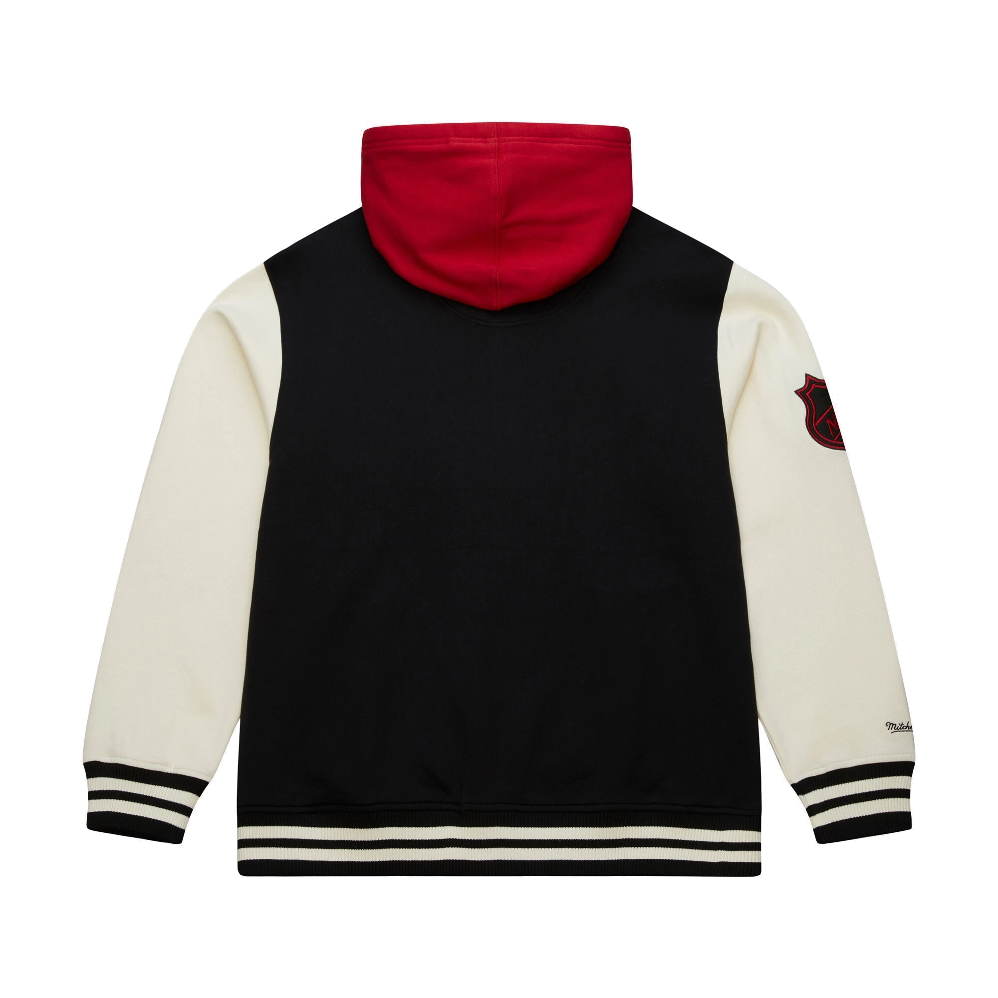 Chicago blackhawks black rinkside hooded varsity jacket