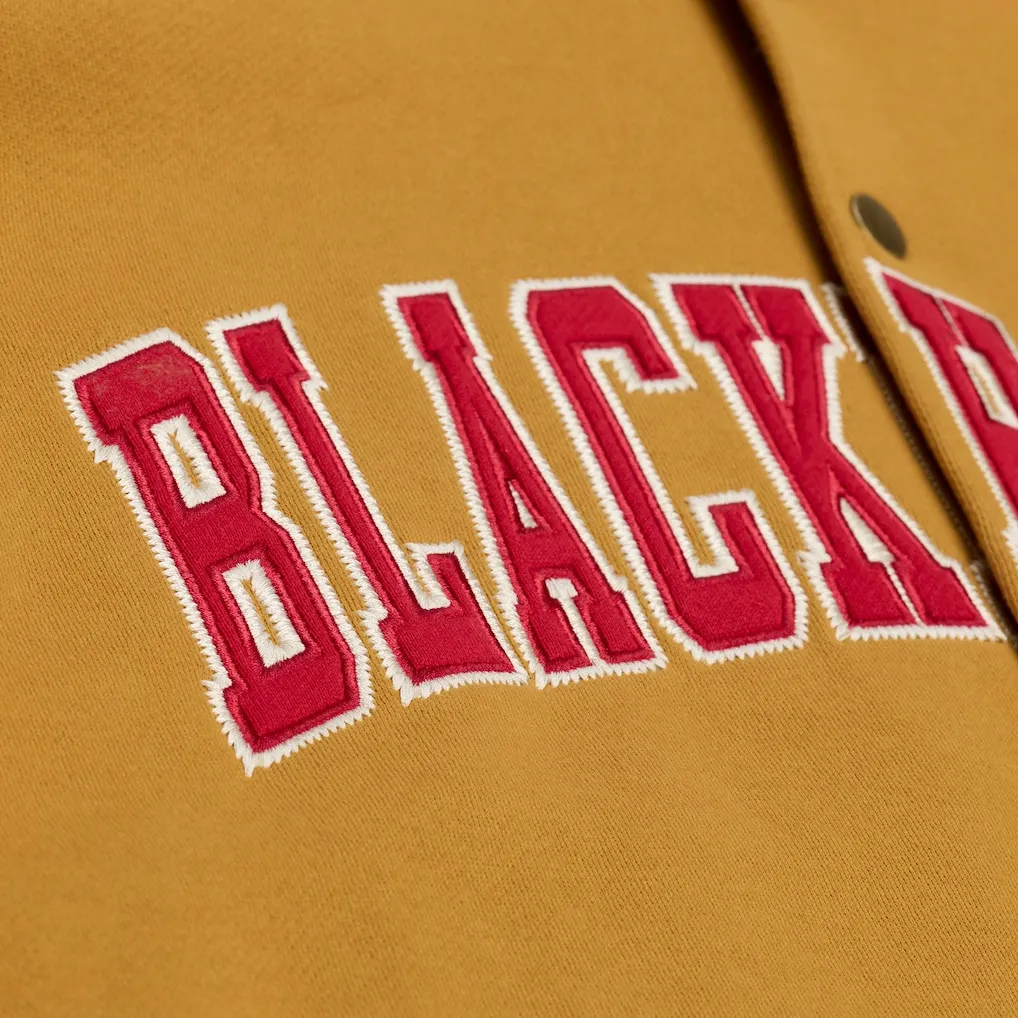 Chicago blackhawks browncream dusted hooded front detail