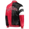 Chicago blackhawks leader satin varsity jacket black red 1