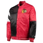 Chicago Blackhawks Leader Black/Red Satin Jacket