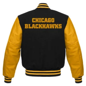 Chicago blackhawks letterman wool leather varsity jacket 1 1