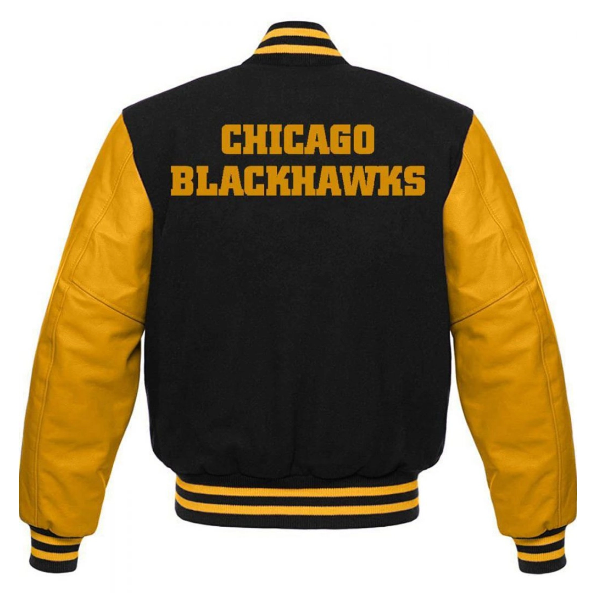 Chicago blackhawks letterman wool leather varsity jacket 1 1