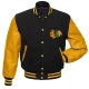 Chicago blackhawks letterman wool leather varsity jacket 1
