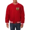 Chicago blackhawks one color wool varsity jacket red 1
