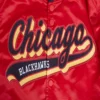 Chicago blackhawks script tail satin varsity jacket red 5