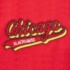Chicago blackhawks script tail wool and leather varsity jacket black red 7