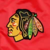 Chicago blackhawks starter pick and roll full snap satin varsity jacket red 4