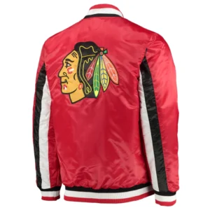 Chicago blackhawks the ace satin varsity jacket red 1