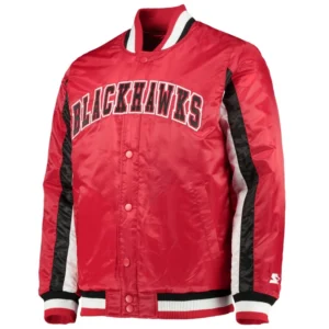 Chicago blackhawks the ace satin varsity jacket red 2