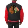 Chicago blackhawks two tone wool varsity jacket black red 1 1
