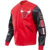 Chicago bulls classic rib wool leather varsity jacket 1 1 1